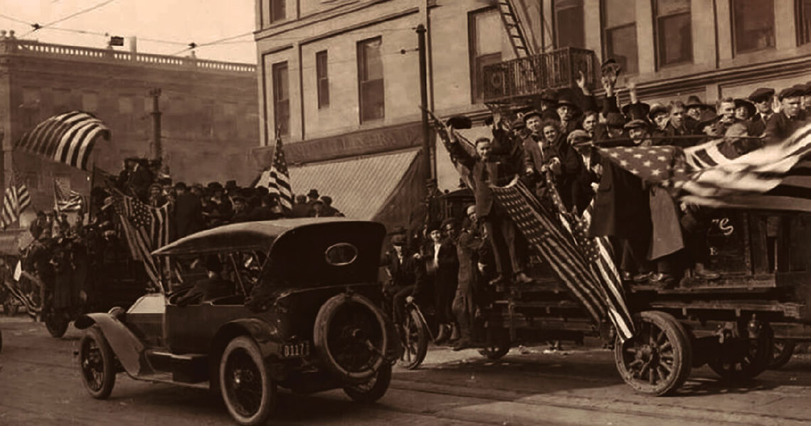 Parade with flags